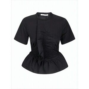 Cecilie Bahnsen Fitted Short-Sleeved Top With Ruched Detailing - NWT